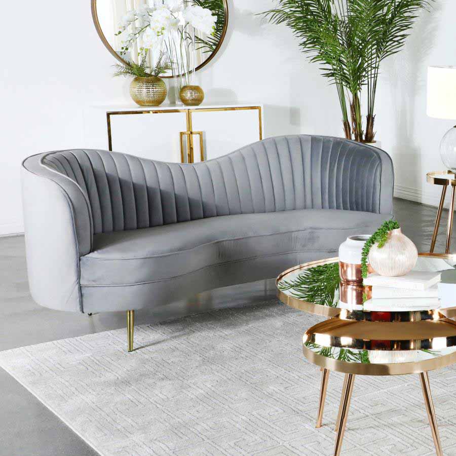 Sophia Grey Camel Love Seat by Coaster