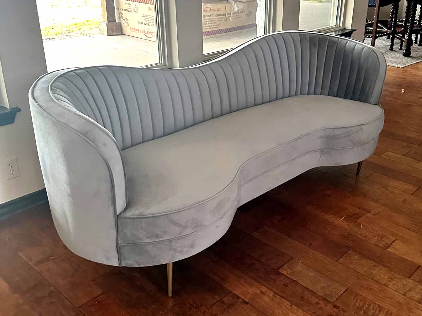 Sophia Grey Camel Back Sofa, Love Seat, and Chair by Coaster