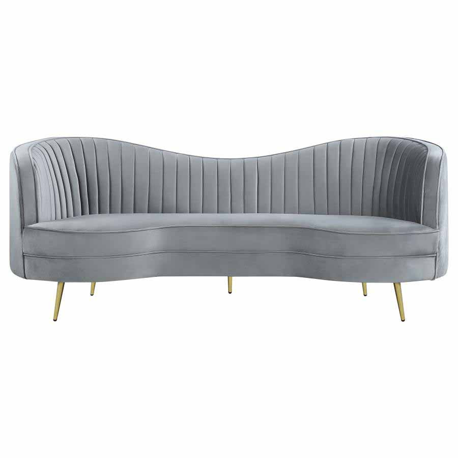 Sophia Grey Camel Back Sofa by Coaster