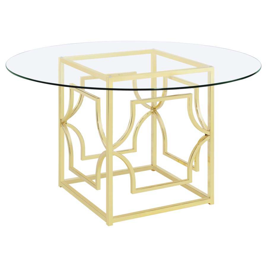 Starlight Glass & Brass Dining Table by Coaster