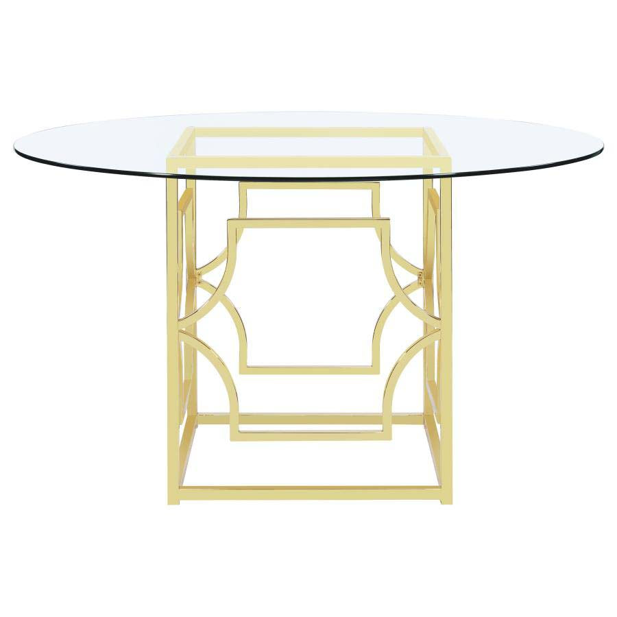 Starlight Glass & Brass Dining Table by Coaster