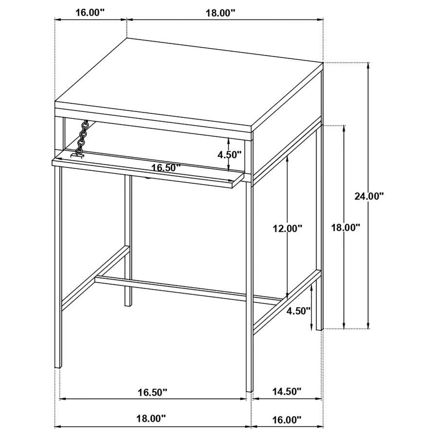 Stephie End Table with Shelf by Coaster