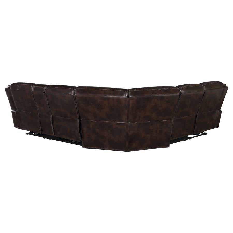 Sycamore Dark Brown Powered Reclining Sectional by Coaster