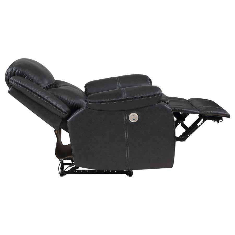 Sycamore Dark Grey Power Recliner by Coaster