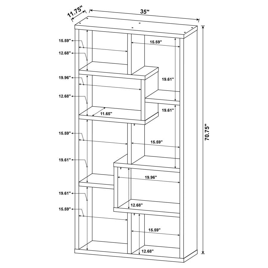 Theo Weathered Grey Bookcase by Coaster