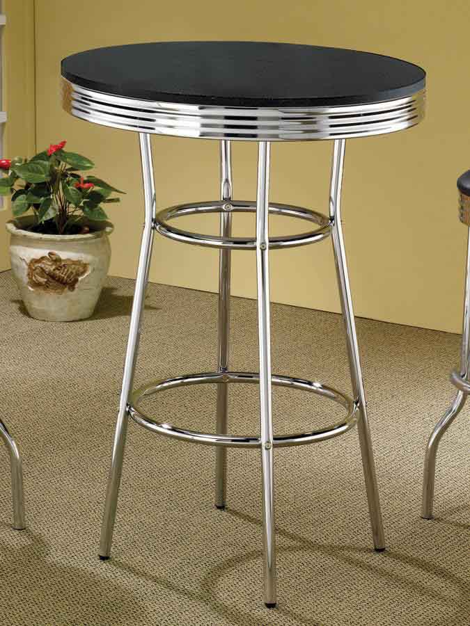 Retro Round Black Bar Table by Coaster