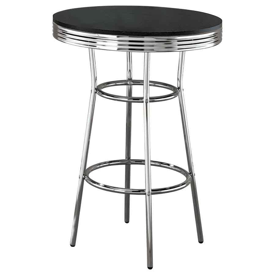 Retro Round Black Bar Table by Coaster