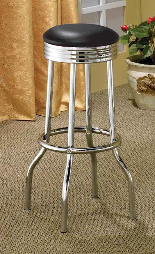 Retro Black Swivel Bar Stools (includes 2 stools) by Coaster