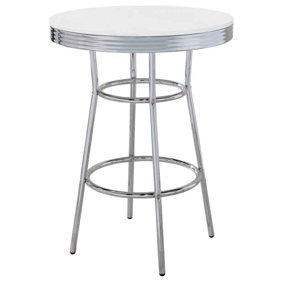 Retro Round White Bar Table by Coaster