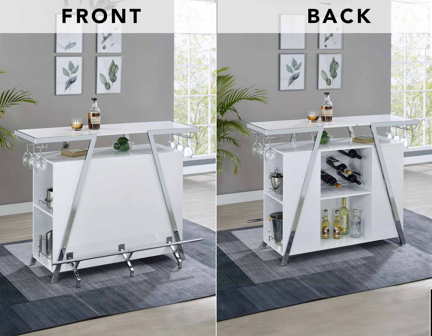 Zena LED Lighting Bar Height Set by Steve Silver