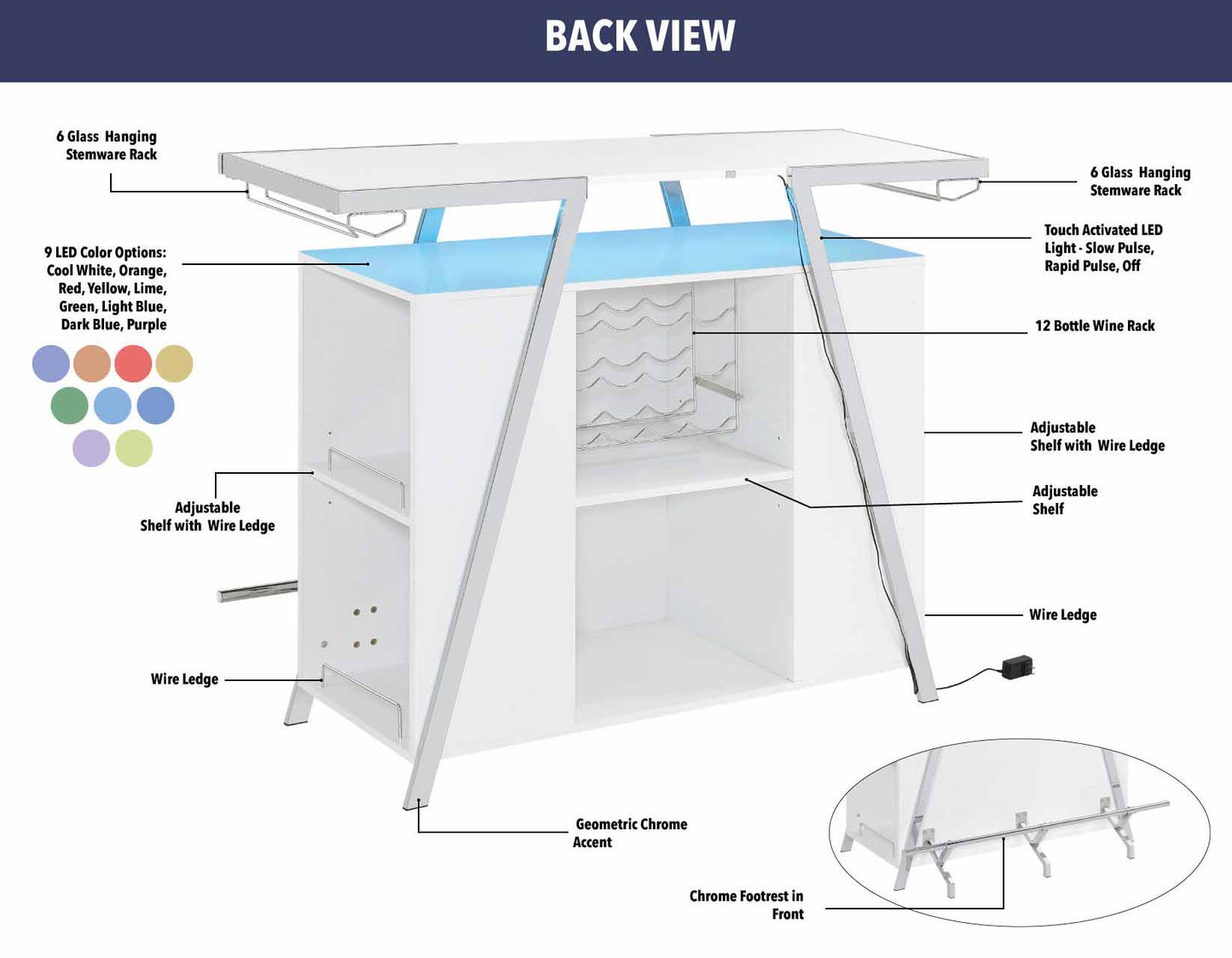 Zena LED Lighting Bar Unit by Steve Silver