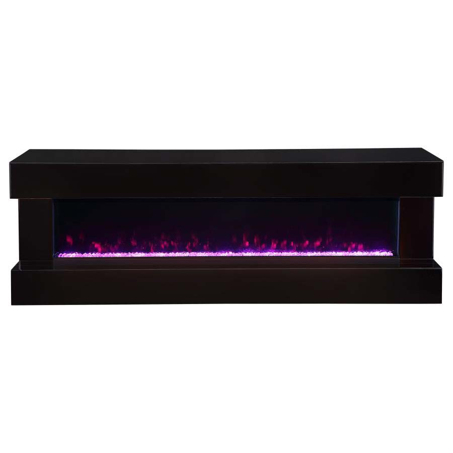 Vallerie Black TV Stand with Visual Flame by Coaster