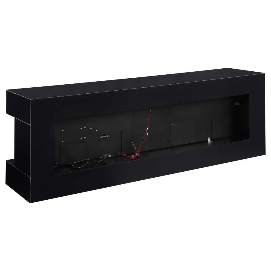 Vallerie Black TV Stand with Visual Flame by Coaster