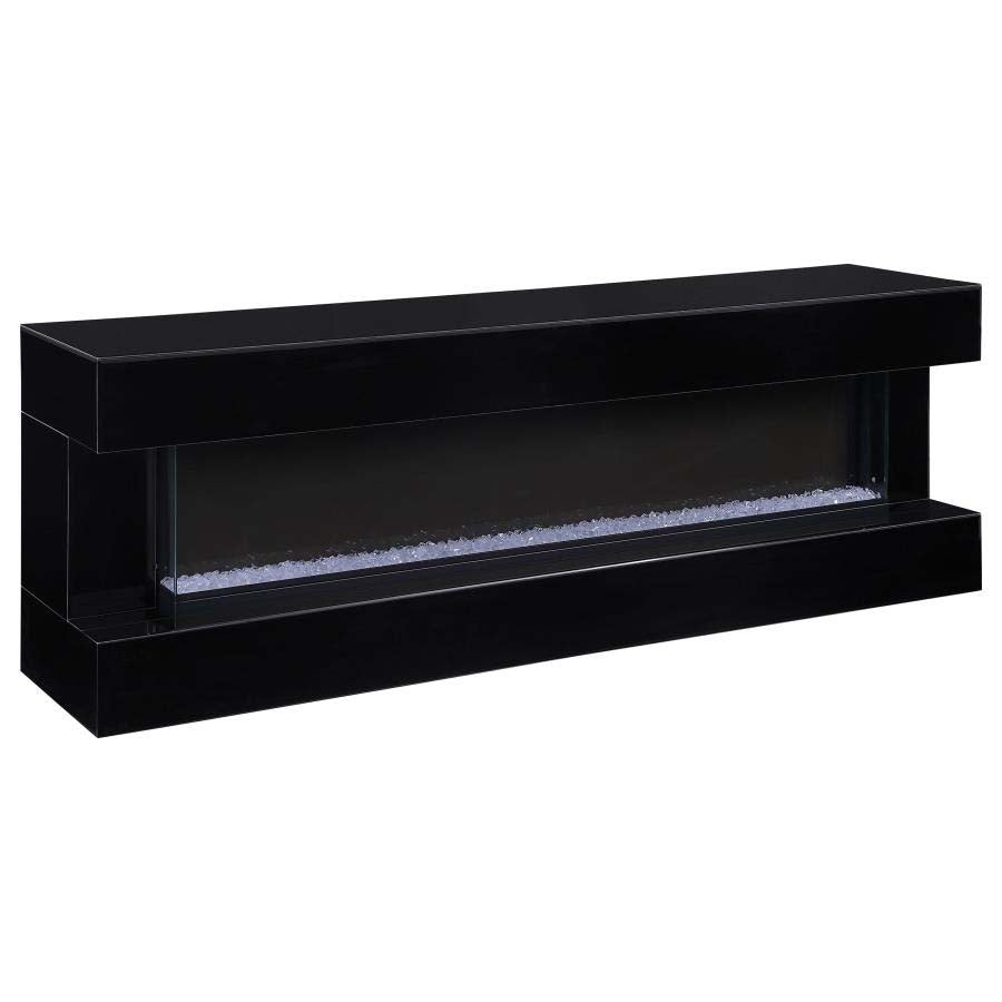Vallerie Black TV Stand with Visual Flame by Coaster