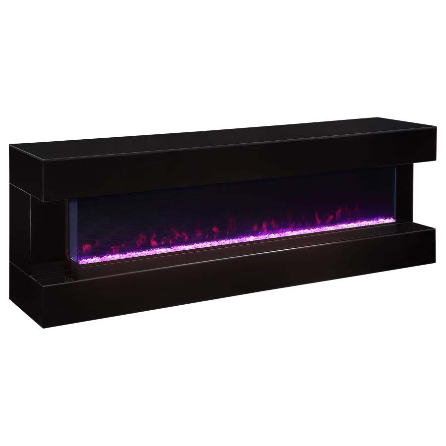 Vallerie Black TV Stand with Visual Flame by Coaster
