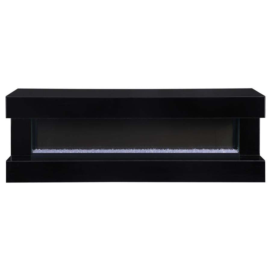 Vallerie Black TV Stand with Visual Flame by Coaster