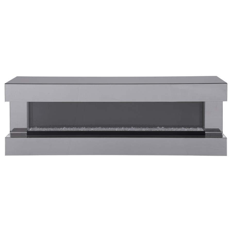 Vallerie Grey Mirror TV Stand with Visual Flame by Coaster