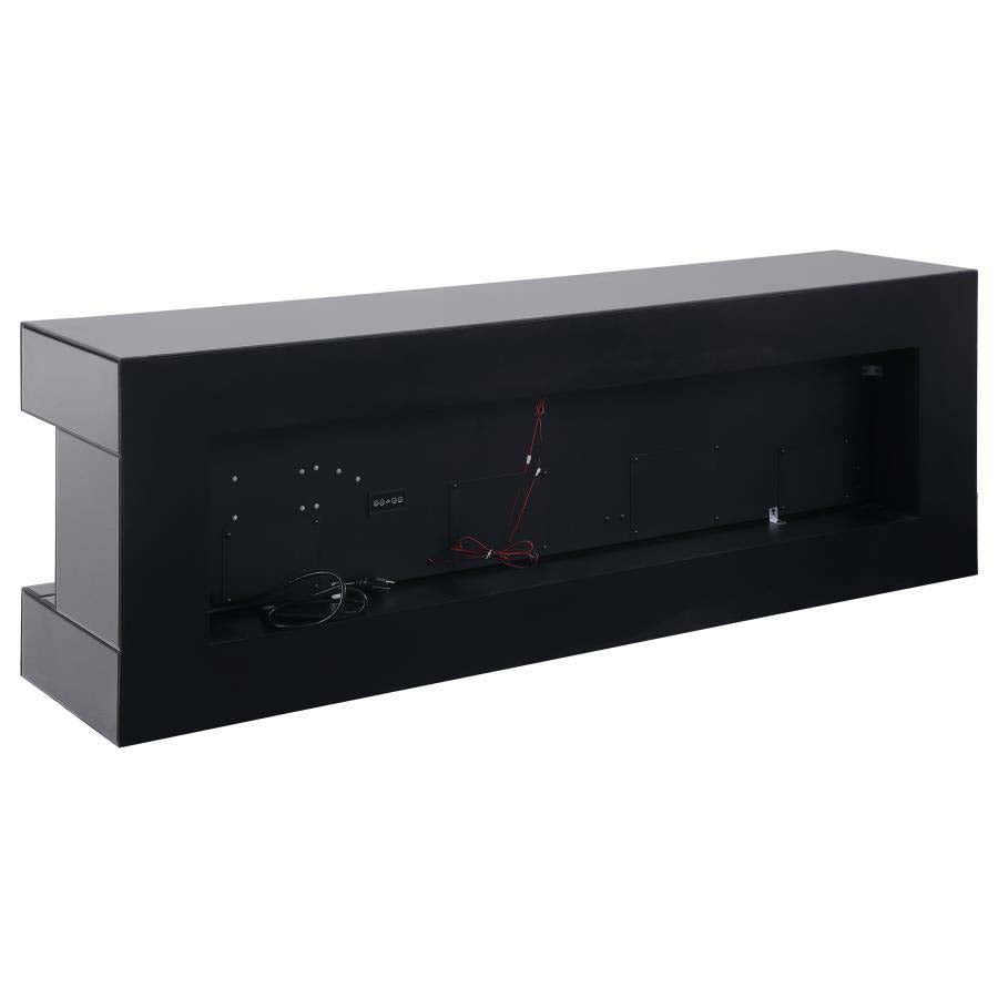 Vallerie Grey Mirror TV Stand with Visual Flame by Coaster