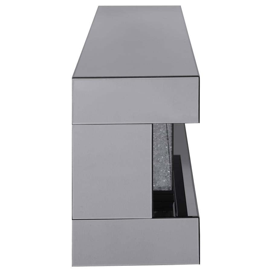 Vallerie Grey Mirror TV Stand with Visual Flame by Coaster