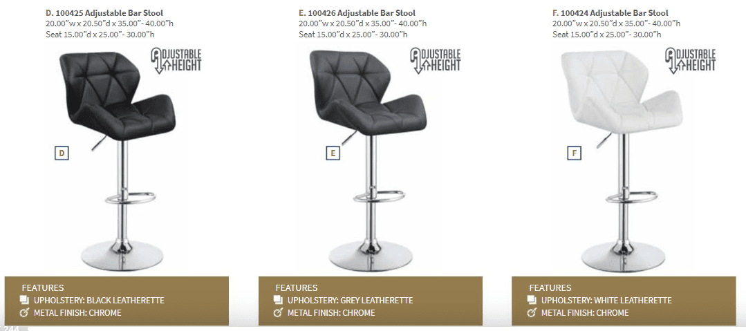 Berrington Black Bar Stools by Coaster (includes 2 bar stools)