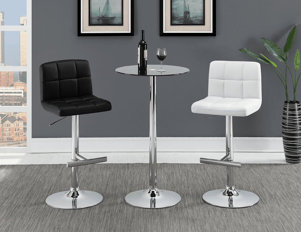 Lenny Black Bar Stools by Coaster (includes 2 bar stools)
