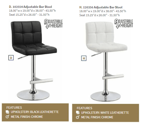 Lenny Black Bar Stools by Coaster (includes 2 bar stools)