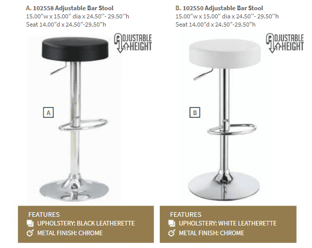 Ramses Black Bar Stool by Coaster