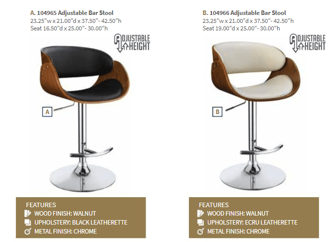 Dana Black Bar Stool by Coaster