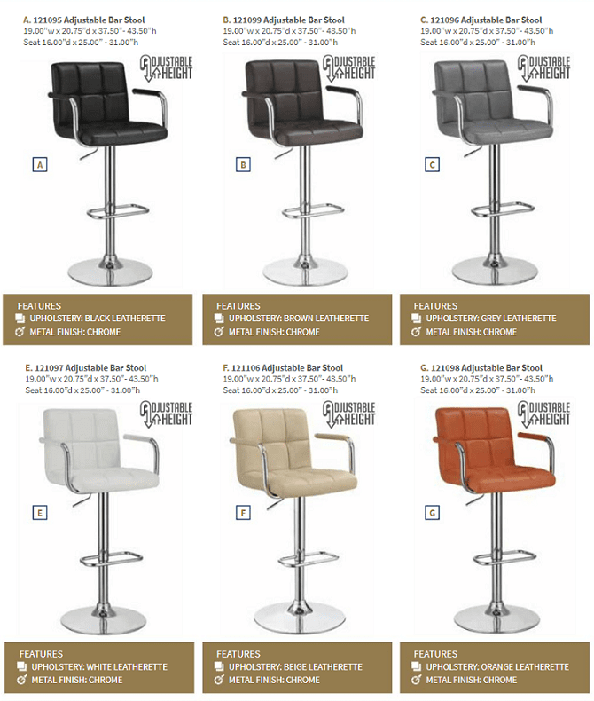 Palomar Brown Bar Stool by Coaster (includes 1 bar stool)