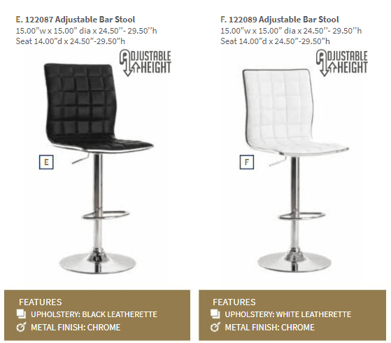 Ashbury Black Bar Stools (includes 2 bar stools) by Coaster