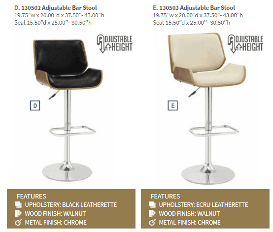 Folsom Black Bar Stool by Coaster