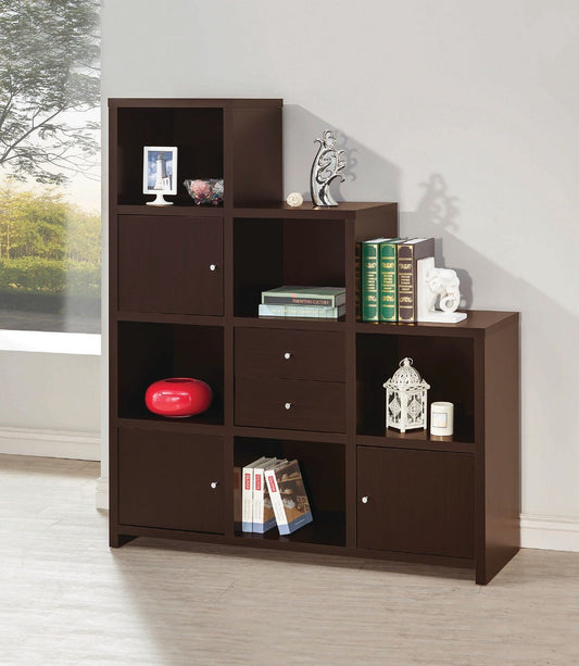 Spencer Cappuccino Bookcase by Coaster