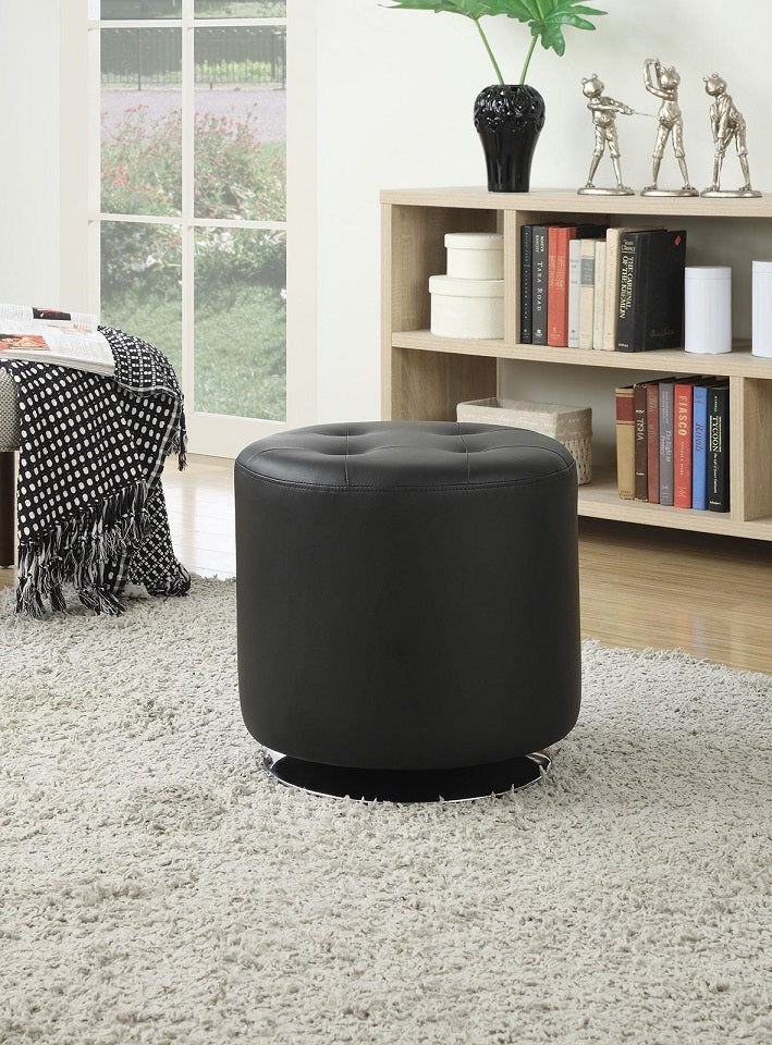Bowman Black Swivel Ottoman by Coaster