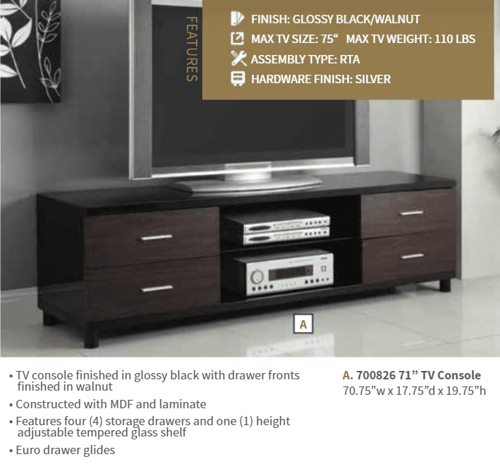 Caleb TV Console by Coaster