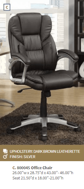 Kaffir Dark Brown Office Chair by Coaster