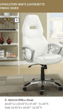 Bruce White Office Chair by Coaster