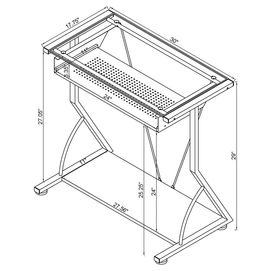 Alastair Computer Desk with Keyboard Tray by Coaster