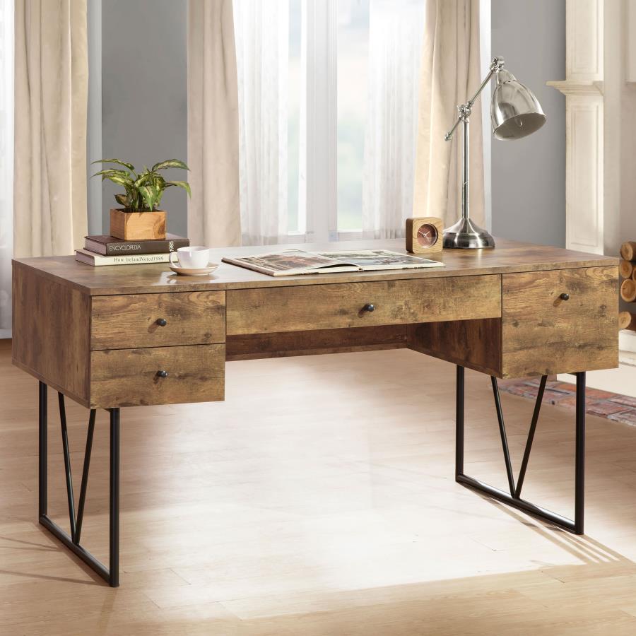 Analiese Antique Nutmeg 4-Drawer Writing Desk by Coaster