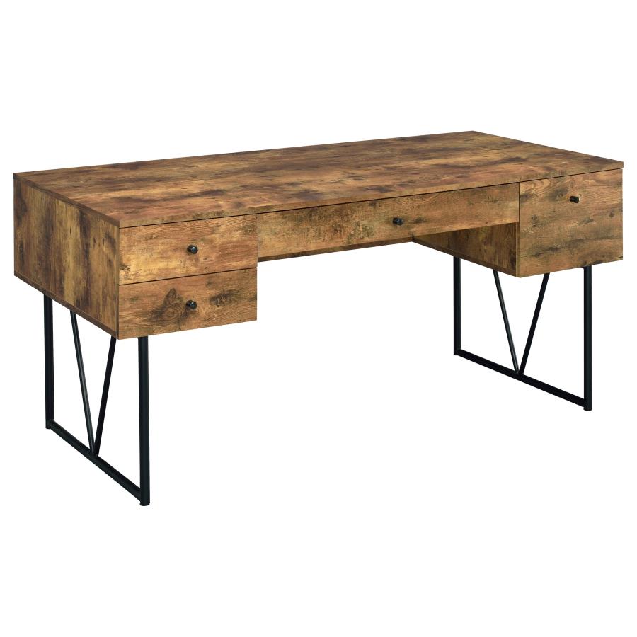 Analiese Antique Nutmeg 4-Drawer Writing Desk by Coaster