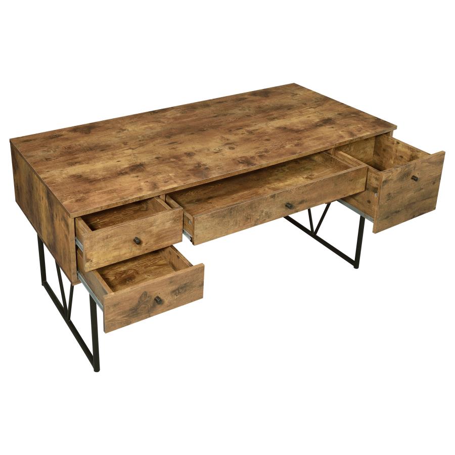 Analiese Antique Nutmeg 4-Drawer Writing Desk by Coaster