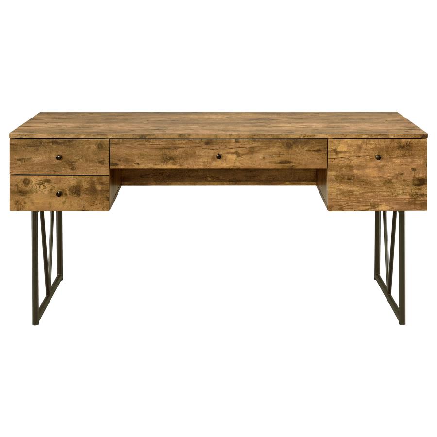 Analiese Antique Nutmeg 4-Drawer Writing Desk by Coaster