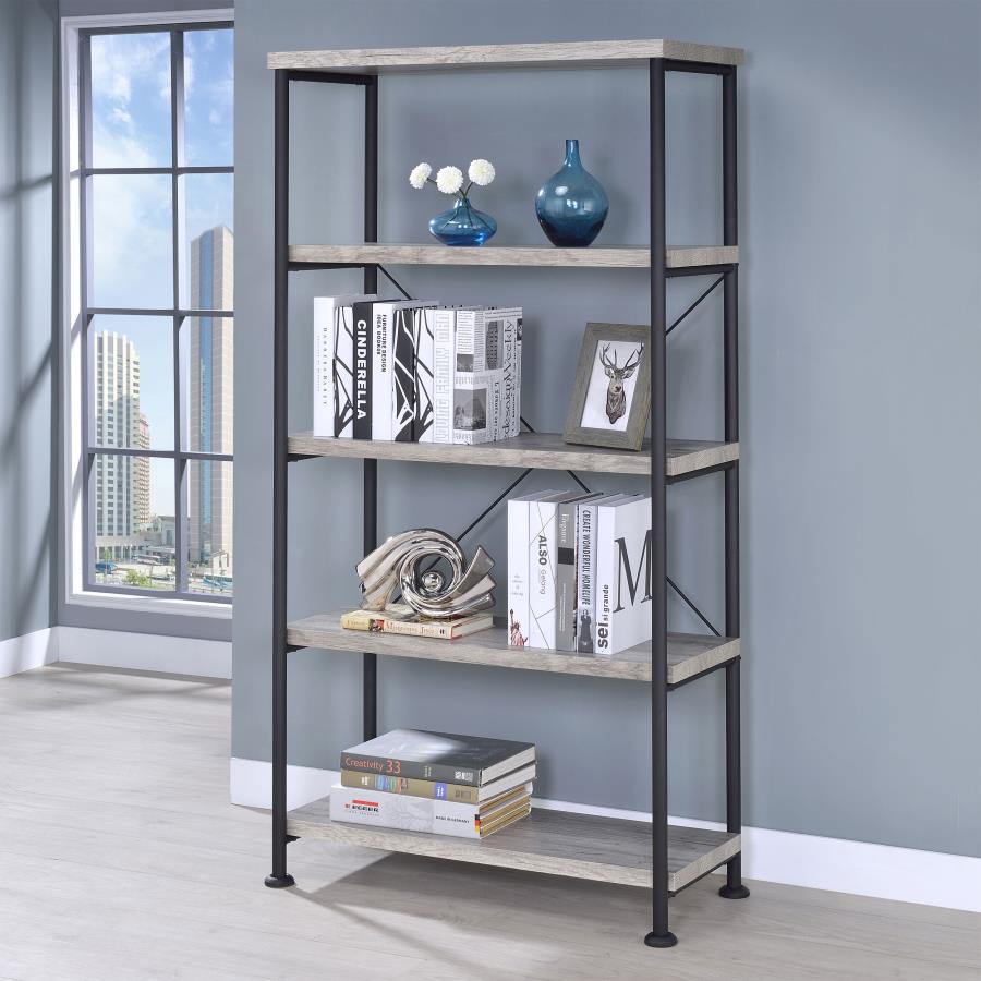Analiese Grey Driftwood Bookcase by Coaster