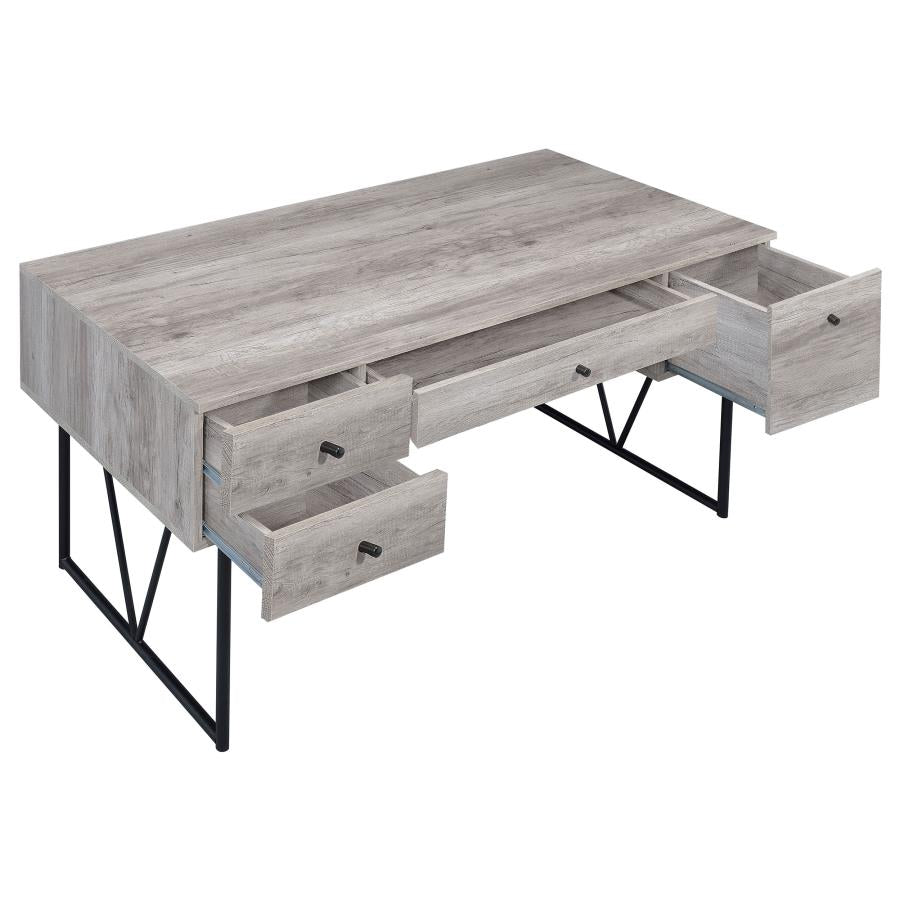 Analiese Grey Driftwood 4-Drawer Writing Desk by Coaster
