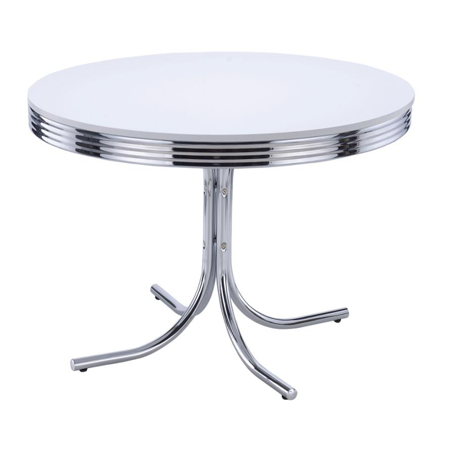 Retro Red Round Dining Set (table and 4 chairs) by Coaster