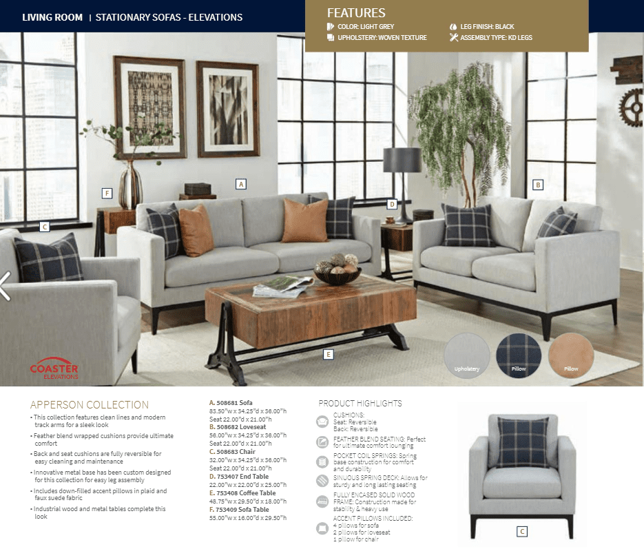 Apperson Sofa and Love Seat by Coaster