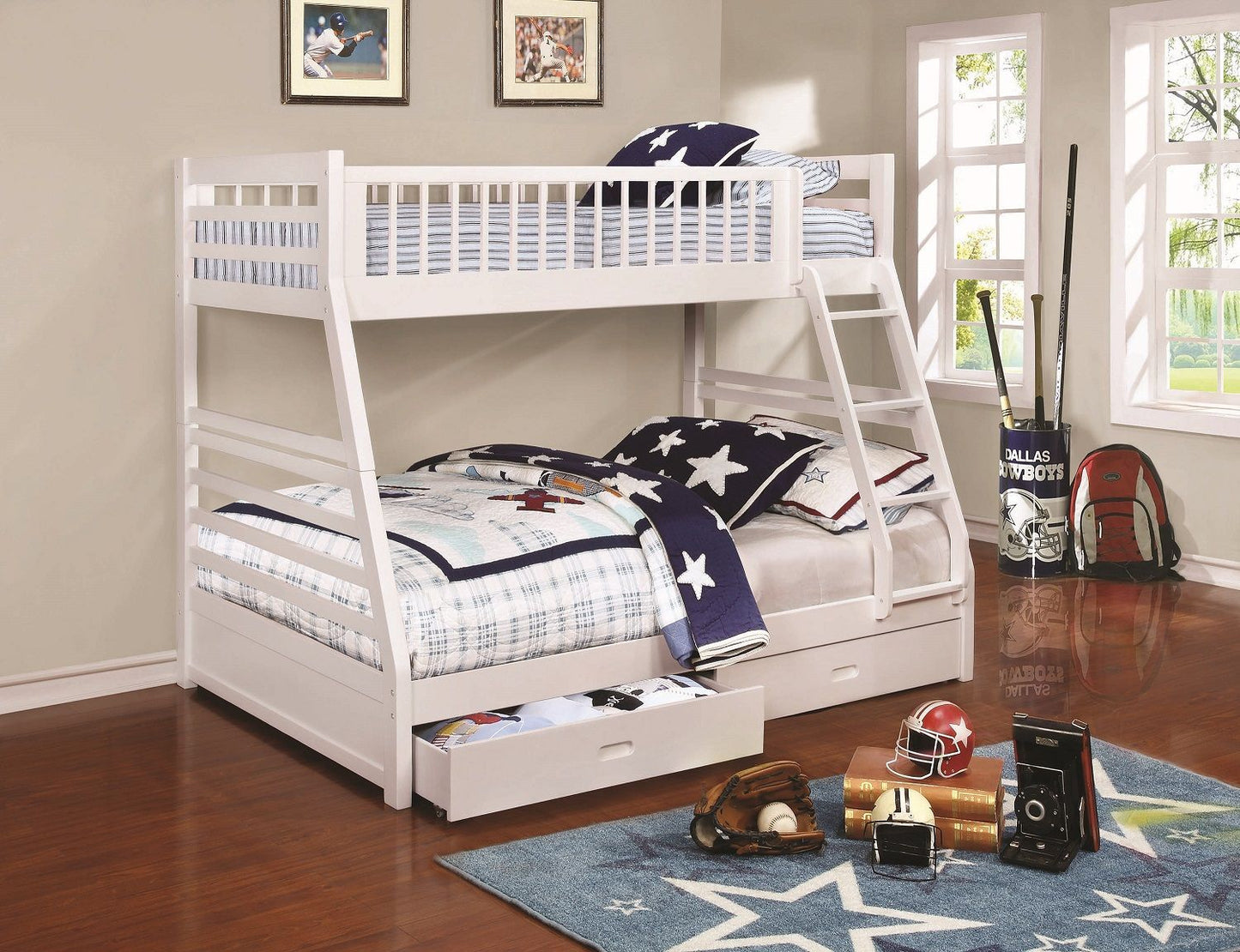 Ashton White Twin/Full Bunk Bed by Coaster
