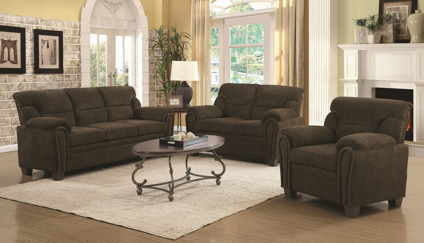 Clementine Brown Sofa and Love Seat by Coaster