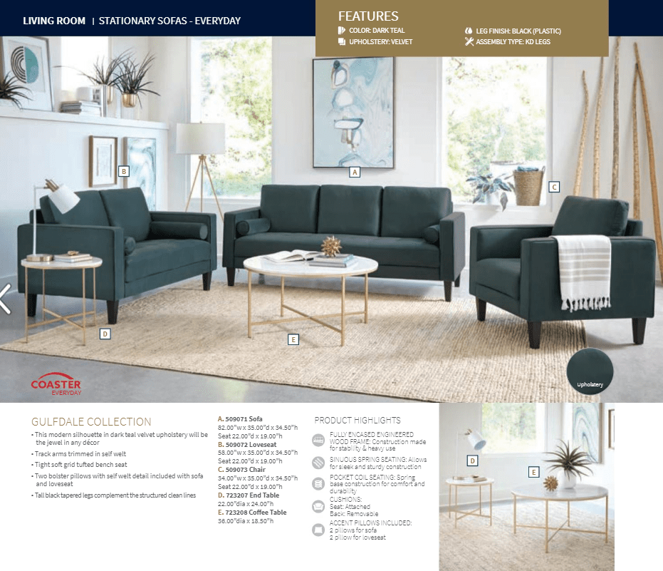 Gulfdale Sofa and Love Seat by Coaster