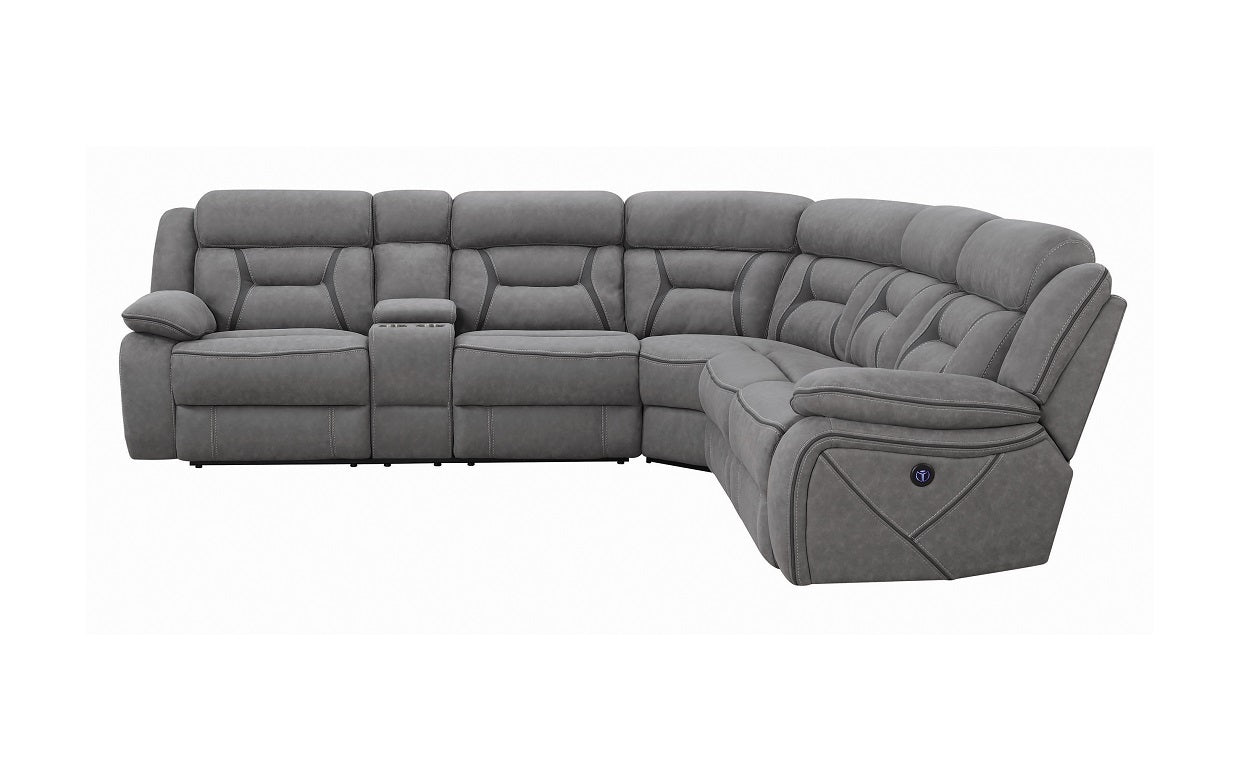 Higgins Grey Powered Reclining Sectional by Coaster