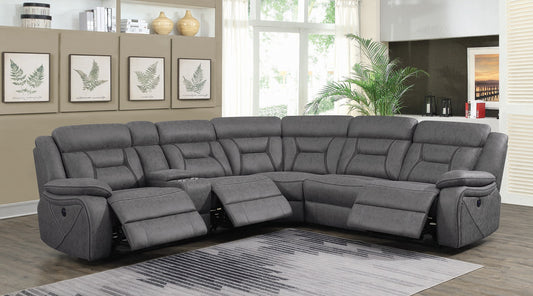 Higgins Grey Powered Reclining Sectional by Coaster